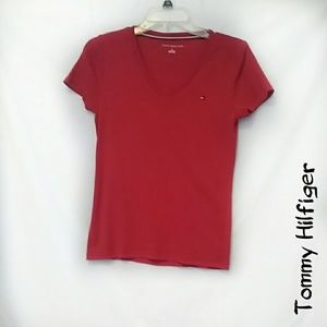 Tommy Hilfiger  Women's small logo v-neck tee